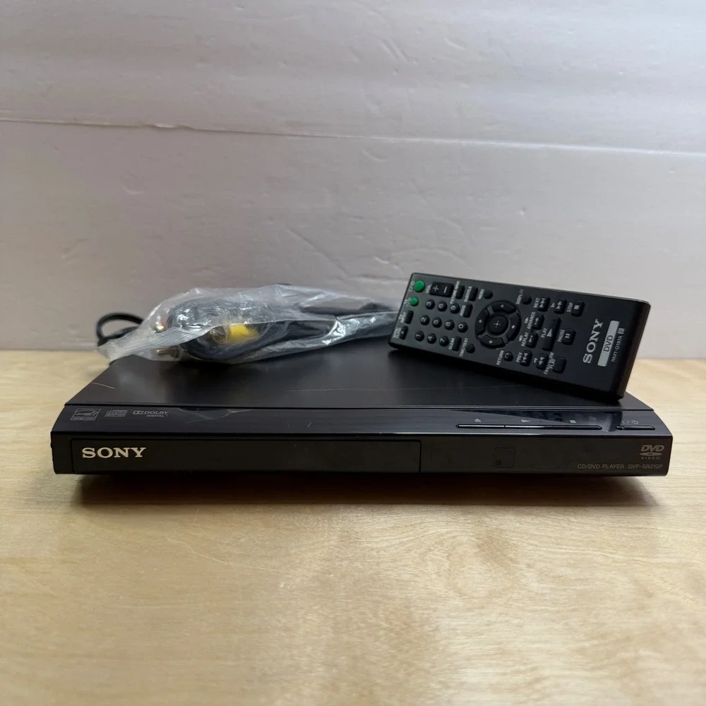 Sony DVP-SR210P DVD Player Black Progressive Scan with Remote and AV Cables